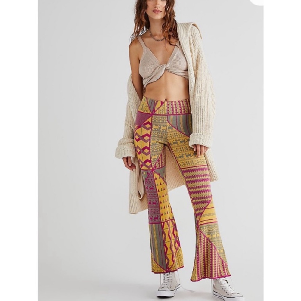 Free People Kaleidoscope Sweater Flare Pants Size S NWOT